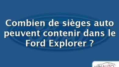 Combien de sièges auto peuvent contenir dans le Ford Explorer ?